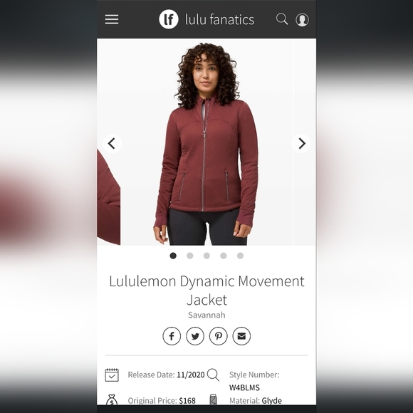 Lululemon Dynamic Movement Jacket Insulated Water Repellent Savannah sz. 4 - Picture 3 of 9